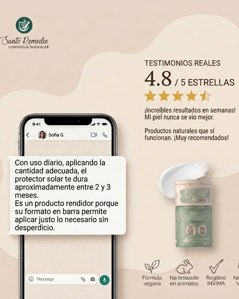 Protector Solar Facial en Barra SPF 50+ | 100% Mineral x 20 gr
