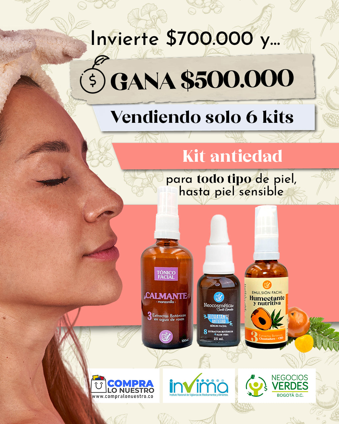 Super combo 6 Kits Antiedad o piel seca sensible