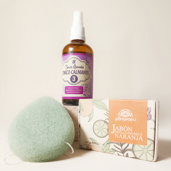 Trío de limpieza facial natural piel seca, sensible o madura